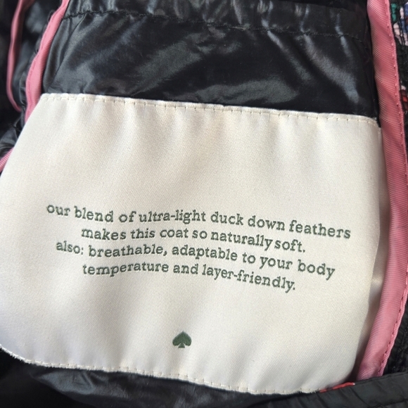 Kate Spade Black Floral Puffer Jacket-Size XS - Picture 8 of 9